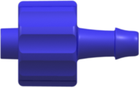 Male Luer Integral Lock Ring to 500 Series Barb 1/8" (3.2 mm) ID Tubing Blue Nylon