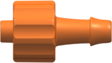 Male Luer Integral Lock Ring to 500 Series Barb 5/32" (4.0 mm) ID Tubing Orange Nylon