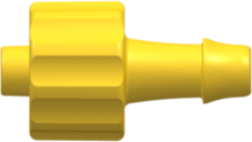 Male Luer Integral Lock Ring to 500 Series Barb 5/32" (4.0 mm) ID Tubing Yellow Nylon