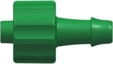 Male Luer Integral Lock Ring to 500 Series Barb 5/32" (4.0 mm) ID Tubing Green Nylon