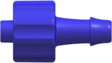 Male Luer Integral Lock Ring to 500 Series Barb 5/32" (4.0 mm) ID Tubing Blue Nylon