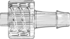 Male Luer Integral Lock Ring to 500 Series Barb 5/32" (4.0 mm) ID Tubing Clear Polycarbonate