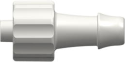 Male Luer Integral Lock Ring to 500 Series Barb 3/16" (4.8 mm) ID Tubing White Nylon