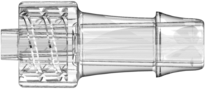 Male Luer Integral Lock Ring to 500 Series Barb 1/4" (6.4 mm) ID Tubing Clear Polycarbonate