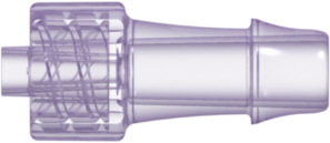Male Luer Integral Lock Ring to 500 Series Barb 1/4" (6.4 mm) ID Tubing Rad. Stable Polycarbonate