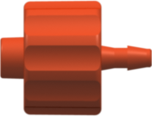Male Luer Integral Lock Ring to 200 Series Barb 1/16" (1.6 mm) ID Tubing Red Nylon