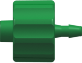 Male Luer Integral Lock Ring to 200 Series Barb 1/16" (1.6 mm) ID Tubing Green Nylon