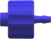 Male Luer Integral Lock Ring to 200 Series Barb 1/16" (1.6 mm) ID Tubing Blue Nylon