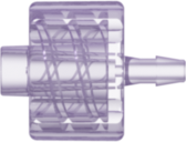 Male Luer Integral Lock Ring to 200 Series Barb 1/16" (1.6 mm) ID Tubing Rad. Stable Polycarbonate