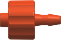 Male Luer Integral Lock Ring to 200 Series Barb 3/32" (2.4 mm) ID Tubing Red Nylon