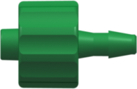 Male Luer Integral Lock Ring to 200 Series Barb 3/32" (2.4 mm) ID Tubing Green Nylon