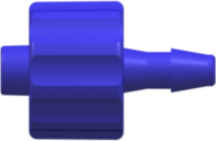 Male Luer Integral Lock Ring to 200 Series Barb 3/32" (2.4 mm) ID Tubing Blue Nylon