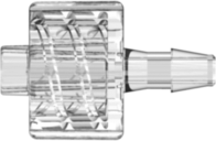 Male Luer Integral Lock Ring to 200 Series Barb 3/32" (2.4 mm) ID Tubing Clear Polycarbonate