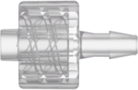 Male Luer Integral Lock Ring to 200 Series Barb 3/32" (2.4 mm) ID Tubing Natural Kynar PVDF