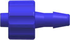 Male Luer Integral Lock Ring to 200 Series Barb 1/8" (3.2 mm) ID Tubing Blue Nylon