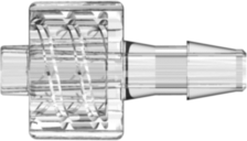 Male Luer Integral Lock Ring to 200 Series Barb 1/8" (3.2 mm) ID Tubing Clear Polycarbonate