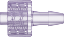 Male Luer Integral Lock Ring to 200 Series Barb 1/8" (3.2 mm) ID Tubing Rad. Stable Polycarbonate