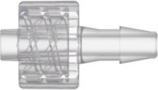 Male Luer Integral  Lock Ring to 200 Series Barb 1/8" (3.2 mm) ID Tubing Natural Kynar PVDF