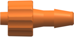 Male Luer Integral Lock Ring to 200 Series Barb 5/32" (4.0 mm) ID Tubing Orange Nylon
