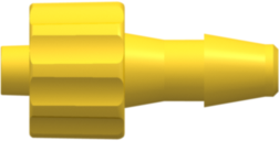 Male Luer Integral Lock Ring to 200 Series Barb 5/32" (4.0 mm) ID Tubing Yellow Nylon