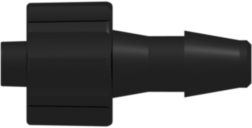 Male Luer Integral Lock Ring to 200 Series Barb 5/32" (4.0 mm) ID Tubing Black Nylon