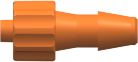 Male Luer Integral Lock Ring to 200 Series Barb 3/16" (4.8 mm) ID Tubing Orange Nylon