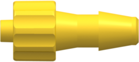 Male Luer Integral Lock Ring to 200 Series Barb 3/16" (4.8 mm) ID Tubing Yellow Nylon