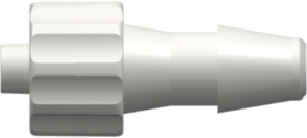 Male Luer Integral Lock Ring to 200 Series Barb 3/16" (4.8 mm) ID Tubing White Nylon