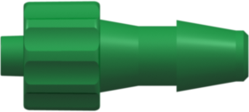 Male Luer Integral Lock Ring to 200 Series Barb 3/16" (4.8 mm) ID Tubing Green Nylon