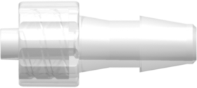 Male Luer Integral Lock Ring to 200 Series Barb 3/16" (4.8 mm) ID Tubing Animal-Free Natural Polypropylene