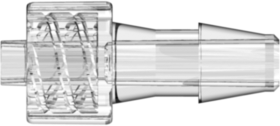 Male Luer Integral Lock Ring to 200 Series Barb 3/16" (4.8 mm) ID Tubing Clear Polycarbonate