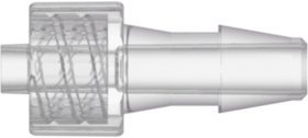 Male Luer Integral Lock Ring to 200 Series Barb 3/16" (4.8 mm) ID Tubing Natural Kynar PVDF