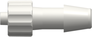 Male Luer Integral Lock Ring to 300 Series Barb 1/4" (6.4 mm) ID Tubing White Nylon