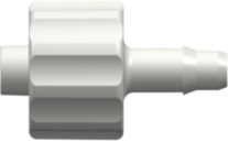 Male Luer Integral Lock Ring to 400 Series Barb 1/8" (3.2 mm) ID Tubing White Nylon