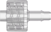 Male Luer Integral Lock Ring to 400 Series Barb 1/8" (3.2 mm) ID Tubing Natural Kynar PVDF