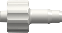 Male Luer Integral Lock Ring to 400 Series Barb .170" (4.3 mm) ID Tubing White Nylon