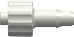Male Luer Integral Lock Ring to 400 Series Barb 3/16" (4.8 mm) ID Tubing White Nylon