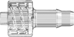 Male Luer Integral Lock Ring to 400 Series Barb 3/16" (4.8 mm) ID Tubing Clear Polycarbonate