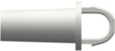 Male Luer Plug Closed at Tether Loop (May be used with separate stationary lock ring; MLLR) White Nylon