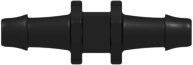 Straight Through Tube Fitting with 500 Series Barbs 3/32" (2.4 mm) ID Tubing Black Nylon