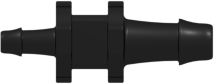 Straight Through Reduction Tube Fitting with 500 Series Barbs 1/8" (3.2 mm) and 1/16" (1.6 mm) ID Tubing Black Nylon