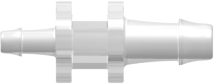 Straight Through Reduction Tube Fitting with 500 Series Barbs 1/8" (3.2 mm) and 1/16" (1.6 mm) ID Tubing Animal-free Natural Polypropylene
