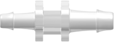 Straight Through Reduction Tube Fitting with 500 Series Barbs 1/8" (3.2 mm) and 3/32" (2.4 mm)  ID Tubing Animal-free Polypropylene