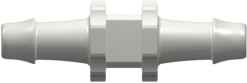 Straight Through Tube Fitting with 500 Series Barbs 1/8" (3.2 mm) ID Tubing White Nylon