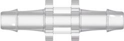 Straight Through Tube Fitting with 500 Series Barbs 1/8" (3.2 mm) ID Tubing Natural Kynar PVDF