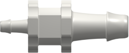 Straight Through Reduction Tube Fitting with 500 Series Barbs 5/32" (4.0 mm) and 1/16" (1.6 mm) ID Tubing White Nylon