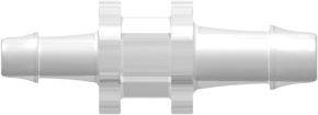 Straight Through Reduction Tube Fitting with 500 Series Barbs 5/32" (4.0 mm) and 1/8" (3.2 mm) ID Tubing Animal-free Natural Polypropylene
