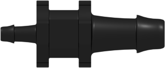 Straight Through Reduction Tube Fitting with 500 Series Barbs 3/16" (4.8 mm) and 3/32" (2.4 mm) ID Tubing Black Nylon