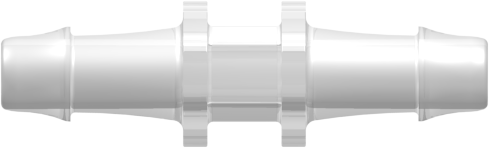 Straight Through Connector with 500 Series Barbs 1/4" (6.4 mm) ID Tubing Animal-free Natural Polypropylene