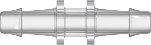 Straight Through Tube Fitting with 500 Series Barbs 1/4" (6.4 mm) ID Tubing Clear MABS